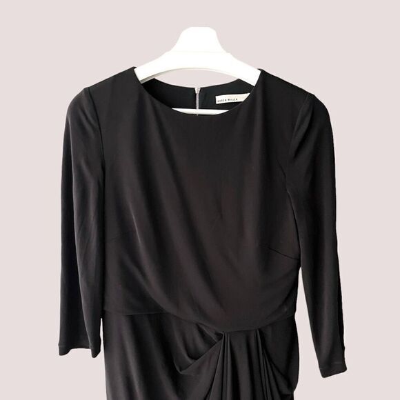 KAREN MILLEN EUC Jersey drape midi in Black Size 10 - Picture 2 of 8